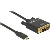 DELOCK USB-Kabel Typ C -> DVI(24+1) St/Bu 4K 30 Hz 1,0m sw