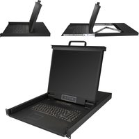 StarTech 16 Port Rackmount KVM Console with 6ft Cables, Integrated KVM Switch with 19" LCD Monitor, Fully Featured 1U LCD KVM Drawer- OSD KVM, Durable 50,000 MTBF, USB + VGA Support - 19in. LCD KVM Console (RKCONS1916K) - KVM console - 19"