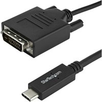 StarTech 3.3 ft / 1 m USB-C to DVI Cable - USB Type-C Video Adapter Cable - 1920 x 1200 - Black (CDP2DVIMM1MB) - USB / DVI cable - USB-C to DVI-D - 1 m