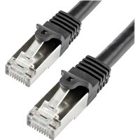 StarTech.com 1m CAT6 Ethernet Cable, 10 Gigabit Shielded Snagless RJ45 100W PoE Patch Cord, CAT 6 10GbE SFTP Network Cable w/Strain Relief, Black, Fluke Tested/Wiring is UL Certified/TIA - Category 6 - 26AWG (N6SPAT1MBK) - patch cable - 1 m - black