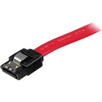 StarTech.com 18in Latching SATA Cable - SATA cable - Serial ATA 150/300/600 - SATA (R) to SATA (R) - 1.5 ft - latched - red - LSATA18 - SATA cable - 46 cm