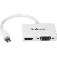 StarTech.com Mini DisplayPort to HDMI and VGA Adapter - Mini DisplayPort Multiport Hub for Your HDMI or VGA Monitor / Display (MDP2HDVGAW) - video converter - white