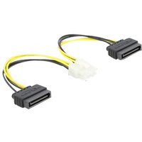 DELOCK Stromkabel 2 x SATA 15 Pin Stecker zu 8 Pin EPS Stec