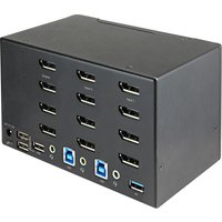Startech 2 Port Quad Monitor DisplayPort KVM Switch, 4K 60Hz UHD HDR, Desktop 4K DP 1.2 KVM with 2 Port USB 3.0 Hub (5Gbps) & 4x USB 2.0 HID Ports, Audio, Hotkey Switching, TAA - Keyboard/Video/Mouse Switch - KVM / audio switch - 2 ports - TAA Compliant