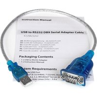 Startech 1 Port USB to Serial RS232 Adapter - Prolific PL-2303 - USB to DB9 Serial Adapter Cable - RS232 Serial Converter (ICUSB232V2) - serial adapter - USB 2.0 - RS-232