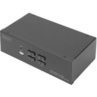 DIGITUS KVM Switch, 4-Port, Dual Display, 4K, DisplayPort DIGITUS KVM Switch, 4-Port, Dual Display, 4K, DisplayPort