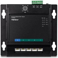 TRENDnet Industrial Switch 5-Port Gbit PoE+ WallM. FrontAcc
