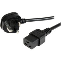 StarTech.com 6ft (2m) UK Computer Power Cable, 16AWG, BS 1363 to C19 Power Cord, 13A 250V, Black Replacement AC Power Cord, TV/Monitor Power Cable, BS 1363 to IEC 60320 C19 - For PC & Network Equipment - power cable - IEC 60320 C19 to BS 1363 - 2 m