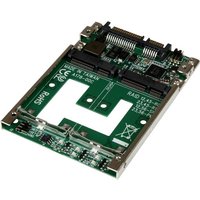 StarTech.com Dual mSATA SSD to 2.5" SATA RAID Adapter Converter - 2x mSATA SSD to 2.5in SATA Adapter with RAID and 7mm Open Frame Housing (25SAT22MSAT) - storage controller - mSATA - SATA 6Gb/s
