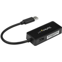 StarTech.com USB 3.0 Ethernet Adapter - USB 3.0 Network Adapter NIC with USB Port - USB to RJ45 - USB Passthrough (USB31000SPTB) - network adapter - USB 3.0 - Gigabit Ethernet