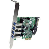 StarTech.com 4-Port PCI Express SuperSpeed USB 3.0 Controller Card with UASP - USB 3.0 Expansion Card with SATA Power (PEXUSB3S4V) - USB adapter - PCIe - USB 3.0 x 4