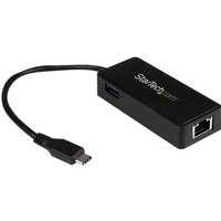 StarTech.com USB-C to Ethernet Gigabit Adapter - Thunderbolt 3 Compatible - USB Type C Network Adapter - USB C Ethernet Adapter (US1GC301AU) - network adapter - USB-C - Gigabit Ethernet + USB 3.1 Gen 2