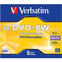 Verbatim DataLifePlus - DVD+RW x 5 - 4.7 GB - storage media