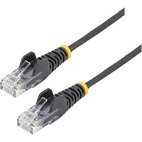 StarTech.com 1.5m Slim LSZH CAT6 Ethernet Cable, 10 Gigabit Snagless RJ45 100W PoE Patch Cord, CAT 6 10GbE UTP Network Cable w/Strain Relief, Black, Fluke Tested/ETL/Low Smoke Zero Halogen - Category 6 - 28AWG (N6PAT150CMBKS) - patch cable - 1.5 m - black