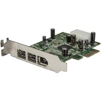 Startech 3 Port 2b 1a Low Profile 1394 PCI Express FireWire Card Adapter - FireWire adapter - PCI Express x1 - 2 ports