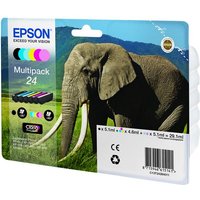 Epson 24 Multipack - 6-pack - black, yellow, cyan, magenta, light magenta, light cyan - original - ink cartridge (alternative for: Epson 24XL)