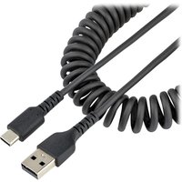 StarTech.com 20in (50cm) USB A to C Charging Cable, Coiled Heavy Duty Fast Charge & Sync USB-C Cable, High Quality USB 2.0 A to Type-C, Rugged Aramid Fiber, TPE, 3A, S20, iPad, Pixel - Durable Male to Male USB - USB-C cable - USB to 24 pin USB-C - 50 cm