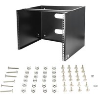 Startech Wall Mount Patch Panel Rack - 4U Wall Mount Rack Shelf with Built in Shelf - 2 Post Open Frame Rack - Rack Shelf (WALLMOUNT8) - cabinet - 8U
