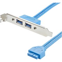 StarTech.com 2 Port USB 3.0 A Female Slot Plate Adapter - USB 3.0 motherboard Adapter - USB 3 plate - USB 3.0 header Adapter (USB3SPLATE) - USB panel - USB Type A to 20 pin IDC - 50 cm