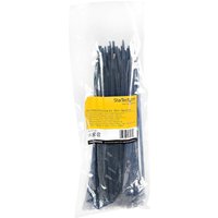 StarTech.com 10"(25cm) Cable Ties, 1/8"(4mm) wide, 2-5/8"(68mm) Bundle Diameter, 50lb(22kg) Tensile Strength, Nylon Self Locking Zip Ties w/ Curved Tip, 94V-2/UL Listed, 100 Pack, Black - Nylon 66 Plastic - TAA (CBMZT10B) - cable tie - TAA Compliant
