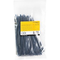 StarTech.com 15cm(6") Cable Ties, 3mm(1/8") wide, 39mm(1-3/8") Bundle Diameter, 18kg(40lb) Tensile Strength, Nylon Self Locking Zip Ties with Curved Tip, 94V-2/UL Listed, 100 Pack, Black - Nylon 66 Plastic - TAA (CBMZT6B) - cable tie - TAA Compliant