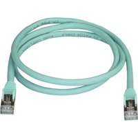 Startech 1m CAT6A Ethernet Cable, 10 Gigabit Shielded Snagless RJ45 100W PoE Patch Cord, CAT 6A 10GbE STP Network Cable w/Strain Relief, Aqua, UL Certified Wiring/TIA - Category 6A - 26AWG (6ASPAT1MAQ) - patch cable - 1 m - aqua