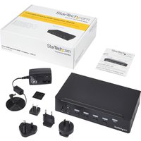Startech 4 Port HDMI KVM - HDMI KVM Switch - 1080p - USB 3.0 & Audio Support - KVM Video Switch (SV431HDU3A2) - KVM / USB switch - 4 ports - rack-mountable