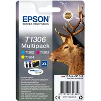 Click to view product details and reviews for Epson T1306 Multipack 3 Pack Xl Yellow Cyan Magenta Original Ink Cartridge. Click to view product details and reviews for Epson T1306 Multipack 3 Pack Xl Yellow Cyan Magenta Original Ink Cartridge.