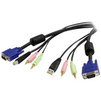 StarTech.com 6 ft 4-in-1 USB VGA KVM Switch Cable with Audio and Microphone - VGA KVM Cable - USB KVM Cable - KVM Switch Cable (USBVGA4N1A6) - keyboard / mouse / video / audio cable - 1.8 m