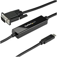 StarTech.com 3ft (1m) USB C to VGA Cable, 1920x1200/1080p USB Type C to VGA Video Active Adapter Cable, Thunderbolt 3 Compatible, Laptop to VGA Monitor/Projector, DP Alt Mode HBR2 Cable - 1m USB-C Video Cable (CDP2VGAMM1MB) - external video adapter