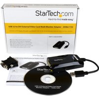 StarTech.com USB 3.0 to DVI / VGA Adapter - 2048x1152 - External Video & Graphics Card - Dual Monitor Display Adapter Cable - Supports Mac & Windows (USB32DVIPRO) - USB / DVI adapter - USB Type A to DVI-I - 15.2 cm