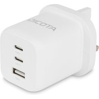 DICOTA power adapter - compact, GaN - 2 x USB-C, USB - 65 Watt