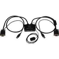 Startech 2 Port USB VGA Cable KVM Switch - USB Powered with Remote Switch - KVM with VGA - Dual Port VGA KVM Switch (SV211USB) - KVM switch - 2 ports