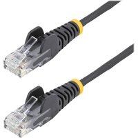 StarTech.com 2m Slim LSZH CAT6 Ethernet Cable, 10 Gigabit Snagless RJ45 100W PoE Patch Cord, CAT 6 10GbE UTP Network Cable w/Strain Relief, Black, Fluke Tested/ETL, Low Smoke Zero Halogen - Category 6 - 28AWG (N6PAT200CMBKS) - patch cable - 2 m - black