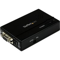 StarTech.com High Resolution VGA to Composite (RCA) or S-Video Converter - PC to TV Video Adapter - 1600x1200 RGB to TV (VGA2VID) - video converter - black
