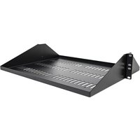 Startech 2U Vented Server Rack Shelf, Center Mount 14in Deep Fixed Cantilever Tray, Rackmount Shelf for 19" AV/Data/Network Equipment w/ Cage Nuts & Screws, 200lbs Weight Capacity - 2U Network Rack Shelf - rack shelf - 2U