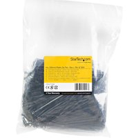 StarTech.com 10cm(4") Cable Ties, 2mm(1/16") wide, 22mm(7/8") Bundle Diameter, 8kg(18lb) Tensile Strength, Nylon Self Locking Zip Ties with Curved Tip, 94V-2/UL Listed, 1000 Pack, Black - Nylon 66 Plastic - TAA (CBMZT4BK) - cable tie - TAA Compliant