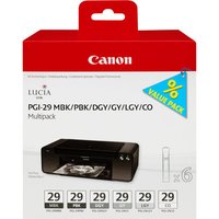Canon PGI-29 MBK/PBK/DGY/GY/LGY/CO Multipack - 6-pack - grey, light grey, dark grey, matte black, photo black, chroma optimiser - original - ink tank