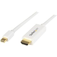 StarTech.com Mini DisplayPort to HDMI Converter Cable - 6 ft (2m) - mDP to HDMI Adapter with Built-in Cable - (M / M) Ultra HD 4K (MDP2HDMM2MW) - adapter cable - DisplayPort / HDMI - 2 m