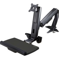 Startech Sit Stand Monitor Arm, Desk Mount Adjustable Sit-Stand Workstation Arm for Single 34" VESA Mount Display, Ergonomic Articulating Standing Desk Converter with Keyboard Tray - Stand Up Office Desk (ARMSTSCP1) mounting kit - for monitor / keyboard