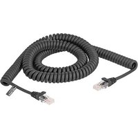 DELOCK RJ45 Spiralkabel Stecker zu Stecker Cat.5e 3m schwarz