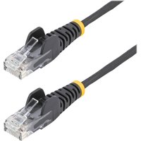 Startech 2m Slim LSZH CAT6 Ethernet Cable, 10 Gigabit Snagless RJ45 100W PoE Patch Cord, CAT 6 10GbE UTP Network Cable w/Strain Relief, Black, ETL, Low Smoke Zero Halogen - Category 6 - 28AWG (N6PAT200CMBKS) - patch cable - 2 m - black