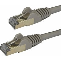 Startech 1.5m CAT6A Ethernet Cable, 10 Gigabit Shielded Snagless RJ45 100W PoE Patch Cord, CAT 6A 10GbE STP Network Cable w/Strain Relief, Grey, UL Certified Wiring/TIA - Category 6A - 26AWG (6ASPAT150CMGR) - patch cable - 1.5 m - grey