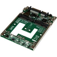 StarTech.com Dual mSATA SSD to 2.5" SATA RAID Adapter Converter - 2x mSATA SSD to 2.5in SATA Adapter with RAID and 7mm Open Frame Housing (25SAT22MSAT) - storage controller - mSATA - SATA 6Gb/s