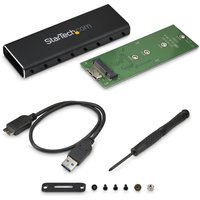 Startech M.2 SSD Aluminum Enclosure to USB 3.0 (5Gbps) with UASP - M.2 NGFF SATA with B Key & B+M Key - External M.2 Portable Enclosure (SM2NGFFMBU33) - storage enclosure - SATA 6Gb/s - USB 3.0