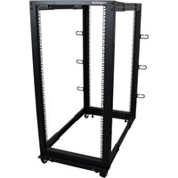 StarTech.com 25U 19" Open Frame Server Rack, 4 Post Adjustable Depth 22-40" Mobile, Free Standing Rolling Network/Computer Equipment Data Rack, Dell PowerEdge, HP ProLiant ThinkServer - Adjustable Server Rack (4POSTRACK25U) - rack - 25U