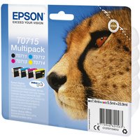 Click to view product details and reviews for Epson T0715 Multipack 4 Pack Black Yellow Cyan Magenta Original Ink Cartridge. Click to view product details and reviews for Epson T0715 Multipack 4 Pack Black Yellow Cyan Magenta Original Ink Cartridge.
