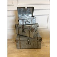 Click to view product details and reviews for Set Of 3 Silver Trunks. Click to view product details and reviews for Set Of 3 Silver Trunks.