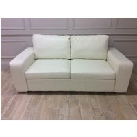 Camden 3 Seater Sofa In Shelly White Leather Camden 3 Seater Sofa In Shelly White Leather