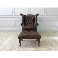 Click to view product details and reviews for Queen Anne Scroll Wing Chair Without Castors In Antique Look Tan Leather With Footstool 2 Available. Click to view product details and reviews for Queen Anne Scroll Wing Chair Without Castors In Antique Look Tan Leather With Footstool 2 Available.